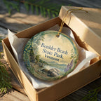 Boulder Beach State Park Vermont Watercolor Ceramic Ornament, Lake Champlain Travel Souvenir, Vermont State Park Keepsake — photo 8