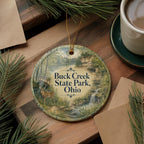 Buck Creek State Park Ohio Watercolor Ceramic Ornament, Springfield Ohio State Park Souvenir, Ohio Travel Keepsake Gift — photo 5