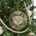 Buck Creek State Park Ohio Watercolor Ceramic Ornament, Springfield Ohio State Park Souvenir, Ohio Travel Keepsake Gift — photo 6