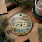 Caballo Lake State Park New Mexico Watercolor Ceramic Ornament, Travel Souvenir, Southwest Landscape Keepsake Gift — photo 5