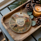 Caprock Canyons State Park Texas Watercolor Ceramic Ornament, Scenic Canyon Landscape Souvenir Gift, Travel Keepsake Decor — photo 2