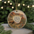 Caprock Canyons State Park Texas Watercolor Ceramic Ornament, Scenic Canyon Landscape Souvenir Gift, Travel Keepsake Decor — photo 7
