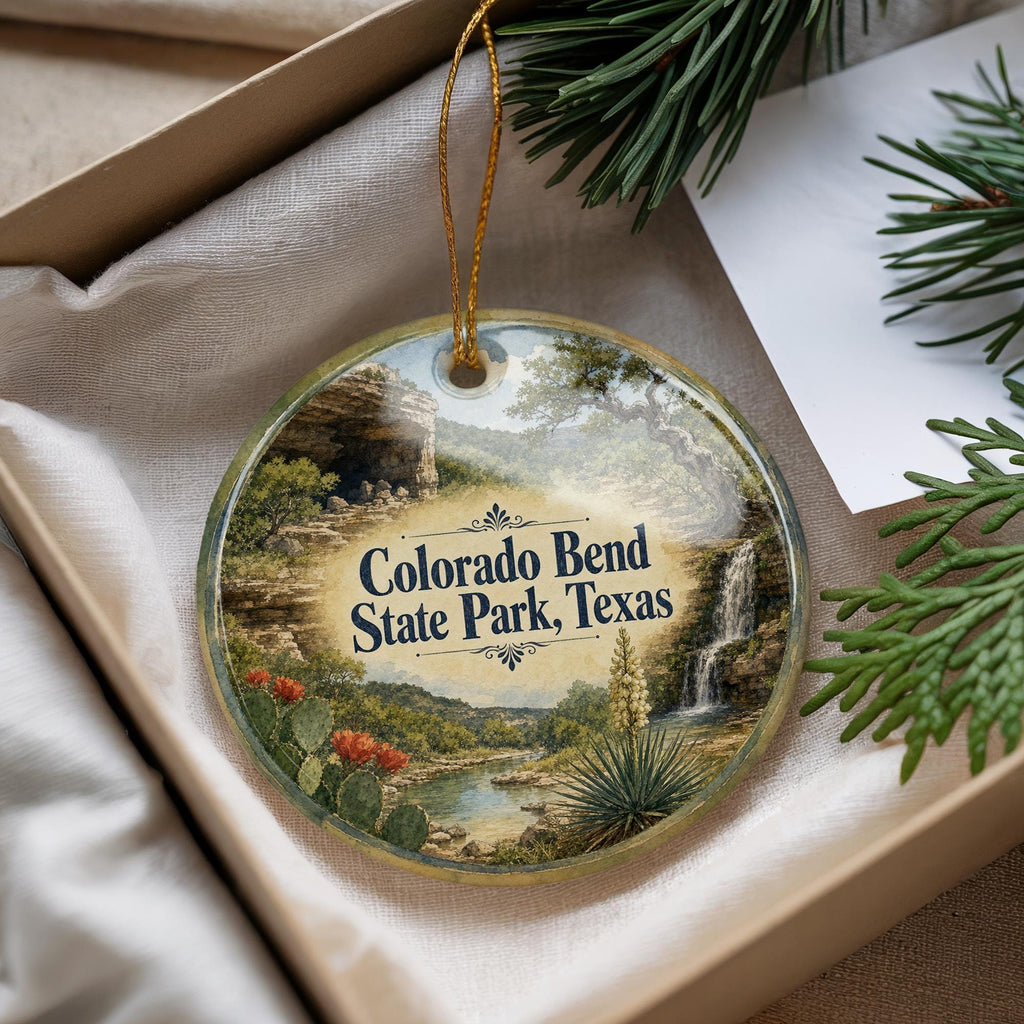 Colorado Bend State Park Texas Ceramic Ornament, Watercolor Park Landscape Souvenir, Travel Keepsake Gift, Texas State Park Decor — photo 4