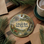 Colorado Bend State Park Texas Ceramic Ornament, Watercolor Park Landscape Souvenir, Travel Keepsake Gift, Texas State Park Decor — photo 5
