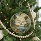 Cowan Lake State Park Ohio Watercolor Ceramic Ornament, Ohio State Park Souvenir, Lake Nature Travel Keepsake Gift — photo 6