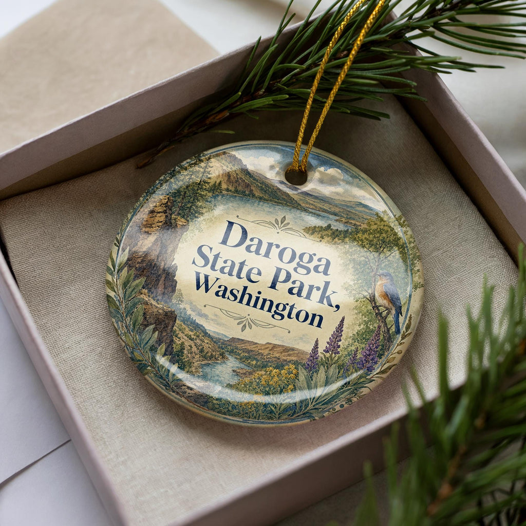 Daroga State Park Washington Watercolor Ceramic Ornament, Lake Chelan State Park Souvenir, Travel Keepsake Gift — photo 3