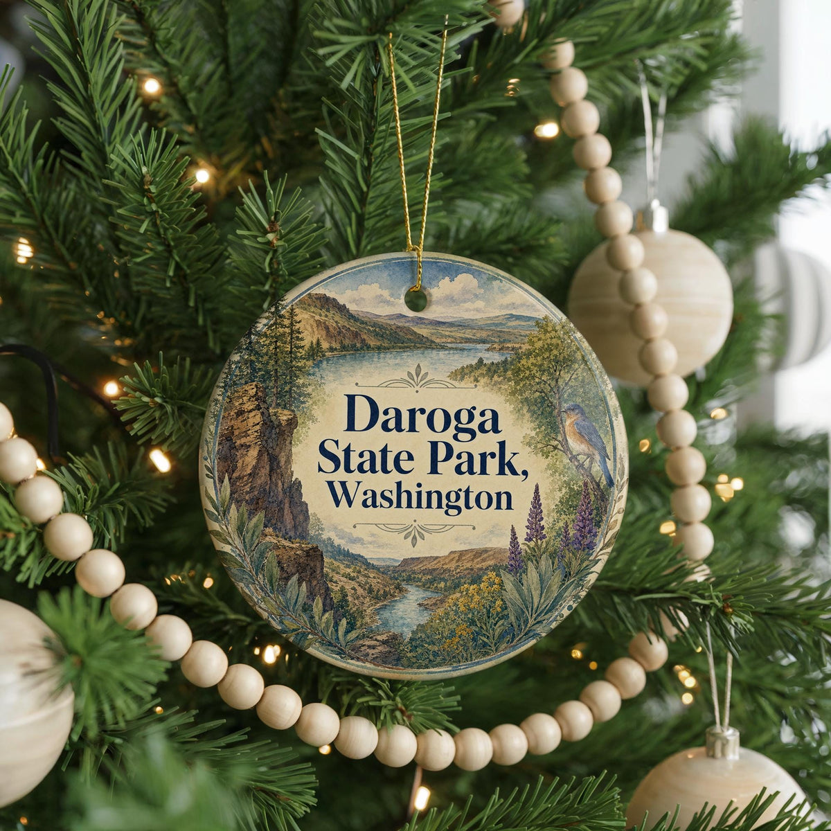 Daroga State Park Washington Watercolor Ceramic Ornament, Lake Chelan State Park Souvenir, Travel Keepsake Gift — photo 6
