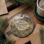 Davis Mountains State Park Texas Ceramic Ornament, Watercolor Travel Souvenir, West Texas Landscape Keepsake Gift — photo 5