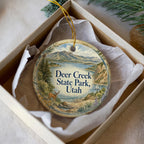 Deer Creek State Park Utah Watercolor Ceramic Ornament, Scenic Utah State Park Keepsake, Mountain Lake Souvenir Gift — photo 2