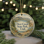 Deer Creek State Park Utah Watercolor Ceramic Ornament, Scenic Utah State Park Keepsake, Mountain Lake Souvenir Gift — photo 7