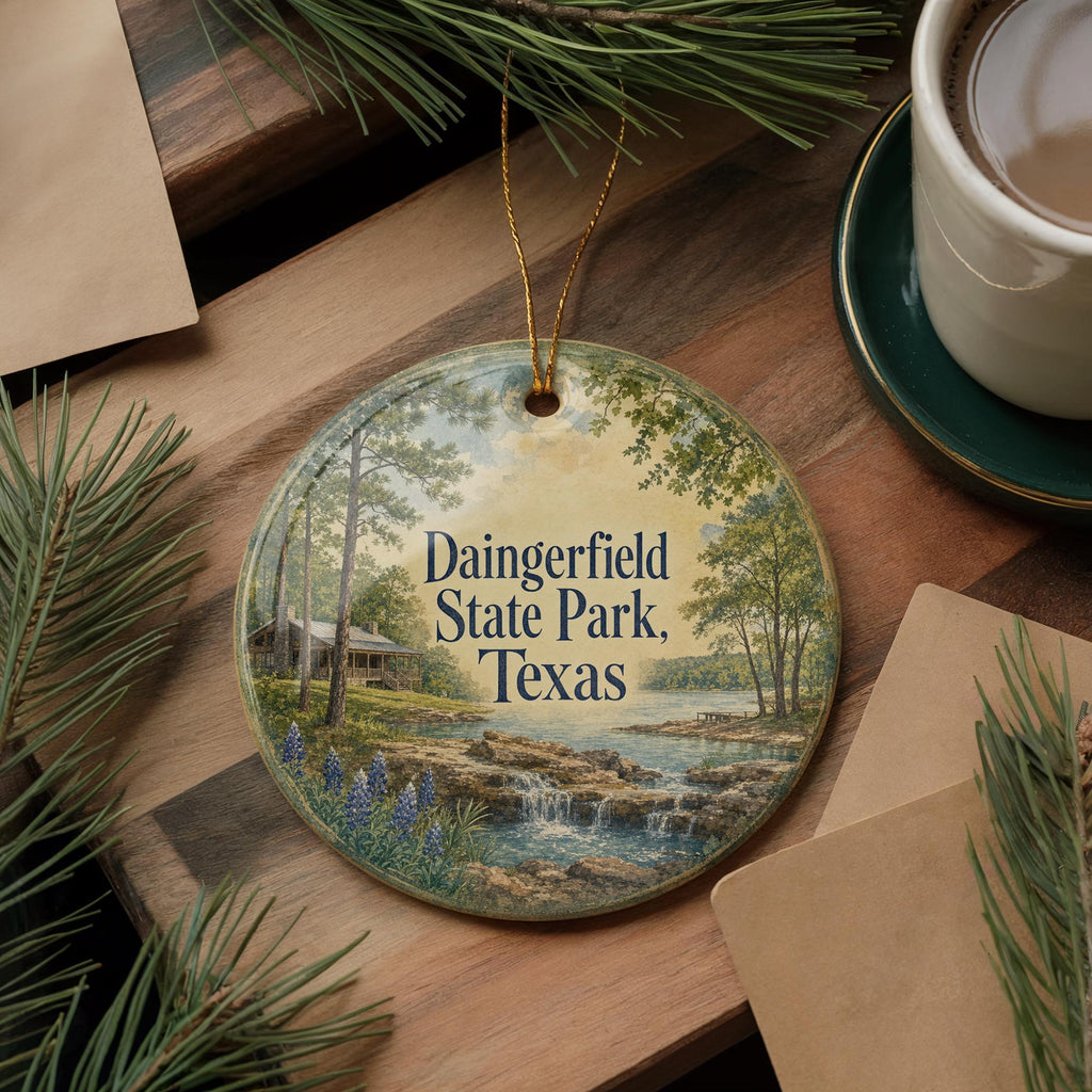 Daingerfield State Park Texas Ceramic Ornament, Watercolor Park Souvenir, Texas State Park Keepsake, Travel Gift — photo 5
