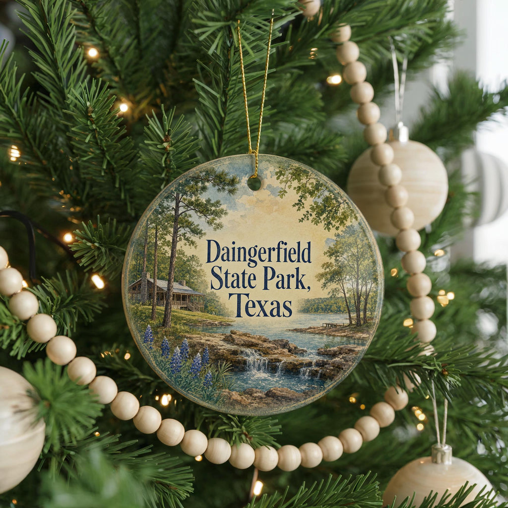 Daingerfield State Park Texas Ceramic Ornament, Watercolor Park Souvenir, Texas State Park Keepsake, Travel Gift — photo 6