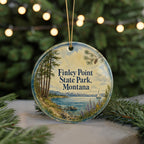 Finley Point State Park Montana Watercolor Ceramic Ornament, Flathead Lake Travel Souvenir, Montana State Park Keepsake — photo 7
