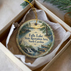 Falls Lake State Recreation Area North Carolina Watercolor Ceramic Ornament, NC State Park Travel Souvenir Gift — photo 2
