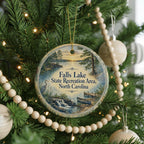 Falls Lake State Recreation Area North Carolina Watercolor Ceramic Ornament, NC State Park Travel Souvenir Gift — photo 6