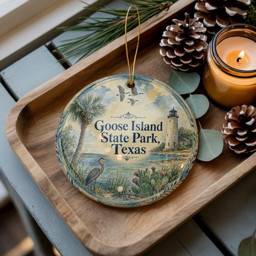 Goose Island State Park Texas Ceramic Ornament, Watercolor Park Souvenir, Coastal Texas Travel Keepsake, Nature Landmark Gift — photo 3
