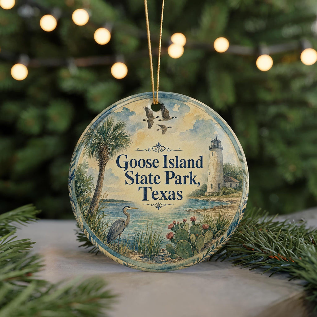 Goose Island State Park Texas Ceramic Ornament, Watercolor Park Souvenir, Coastal Texas Travel Keepsake, Nature Landmark Gift — photo 7