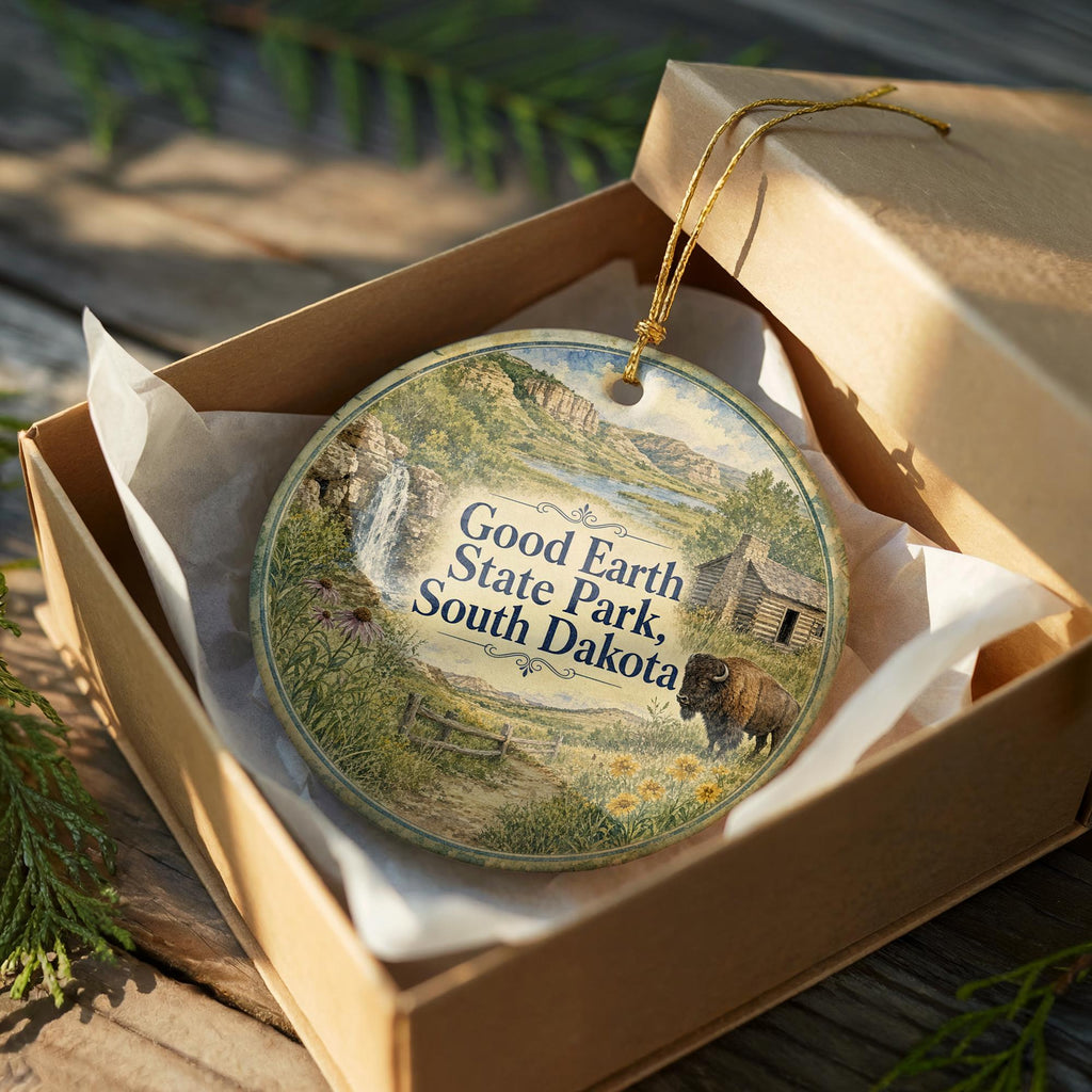Good Earth State Park South Dakota Watercolor Ceramic Ornament, Sioux Falls Nature Park Travel Souvenir Keepsake Gift — photo 8