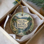 Green River Gorge State Park Washington Watercolor Ceramic Ornament, Scenic Park Souvenir Keepsake Gift — photo 3