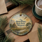 Watercolor Great Plains State Park Oklahoma Ceramic Ornament, State Park Souvenir, Travel Keepsake, Oklahoma Gift — photo 5