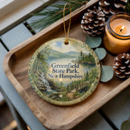 Greenfield State Park New Hampshire Watercolor Ceramic Ornament, State Park Souvenir, Hiking Camping Travel Keepsake Gift — photo 1