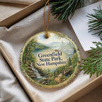 Greenfield State Park New Hampshire Watercolor Ceramic Ornament, State Park Souvenir, Hiking Camping Travel Keepsake Gift — photo 4