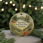Half Moon Pond State Park Vermont Watercolor Ceramic Ornament, Vermont State Park Souvenir, Half Moon Pond Keepsake Gift — photo 7