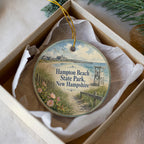 Hampton Beach State Park New Hampshire Watercolor Ceramic Ornament, Coastal Beach Souvenir, NH Travel Keepsake Gift — photo 3