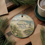 Hampton Beach State Park New Hampshire Watercolor Ceramic Ornament, Coastal Beach Souvenir, NH Travel Keepsake Gift — photo 5