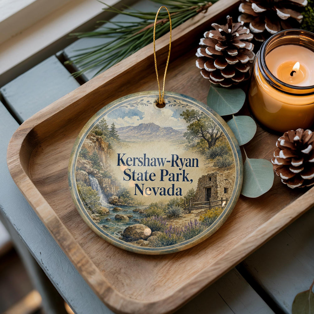 Kershaw Ryan State Park Nevada Watercolor Ceramic Ornament, State Park Souvenir, Nevada Travel Keepsake Gift — photo 1