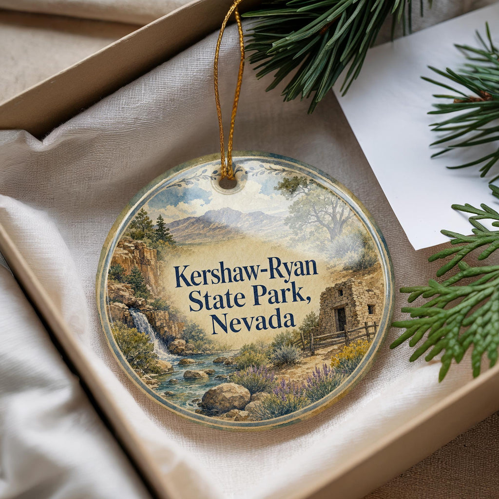 Kershaw Ryan State Park Nevada Watercolor Ceramic Ornament, State Park Souvenir, Nevada Travel Keepsake Gift — photo 4