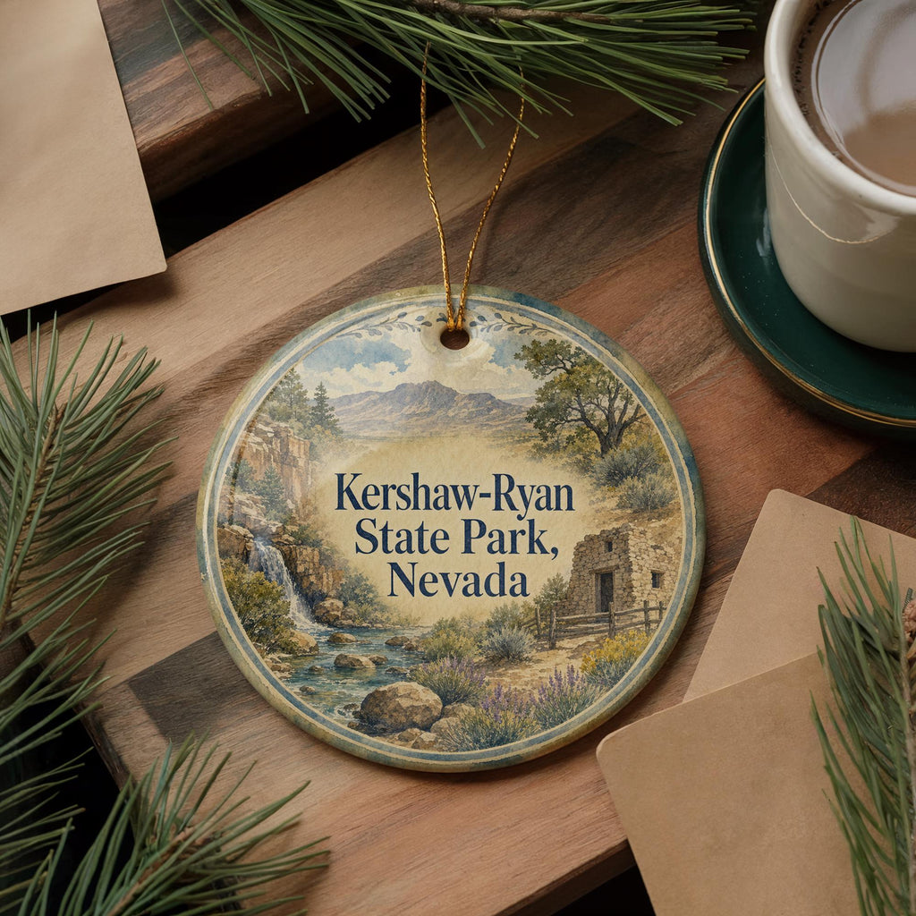 Kershaw Ryan State Park Nevada Watercolor Ceramic Ornament, State Park Souvenir, Nevada Travel Keepsake Gift — photo 5