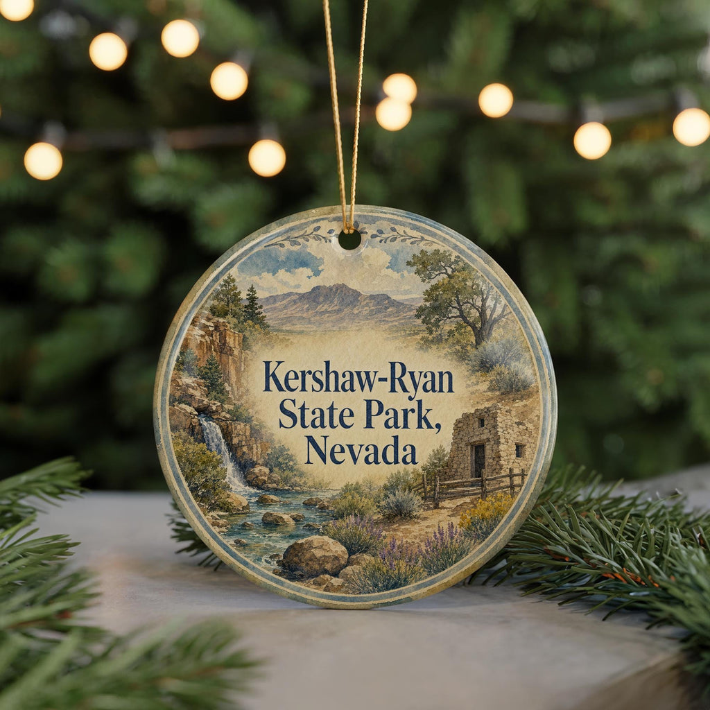 Kershaw Ryan State Park Nevada Watercolor Ceramic Ornament, State Park Souvenir, Nevada Travel Keepsake Gift — photo 7