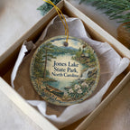 Jones Lake State Park North Carolina Watercolor Ceramic Ornament, NC State Park Souvenir, Travel Keepsake Gift — photo 2
