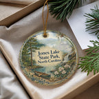 Jones Lake State Park North Carolina Watercolor Ceramic Ornament, NC State Park Souvenir, Travel Keepsake Gift — photo 4