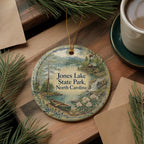 Jones Lake State Park North Carolina Watercolor Ceramic Ornament, NC State Park Souvenir, Travel Keepsake Gift — photo 5