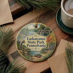 Lackawanna State Park Pennsylvania Watercolor Ceramic Ornament, Lake and Forest Scenic Souvenir Keepsake Gift — photo 5