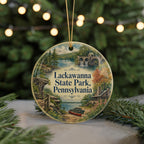 Lackawanna State Park Pennsylvania Watercolor Ceramic Ornament, Lake and Forest Scenic Souvenir Keepsake Gift — photo 7