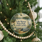 Lake Warren State Park South Carolina Watercolor Ceramic Ornament, Lake Scene Souvenir, Nature Travel Keepsake Decoration — photo 6