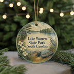 Lake Warren State Park South Carolina Watercolor Ceramic Ornament, Lake Scene Souvenir, Nature Travel Keepsake Decoration — photo 7