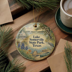 Lake Somerville State Park Texas Watercolor Ceramic Ornament, Texas State Park Souvenir, Camping Lake Nature Keepsake Gift — photo 5
