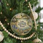 Lake Somerville State Park Texas Watercolor Ceramic Ornament, Texas State Park Souvenir, Camping Lake Nature Keepsake Gift — photo 6