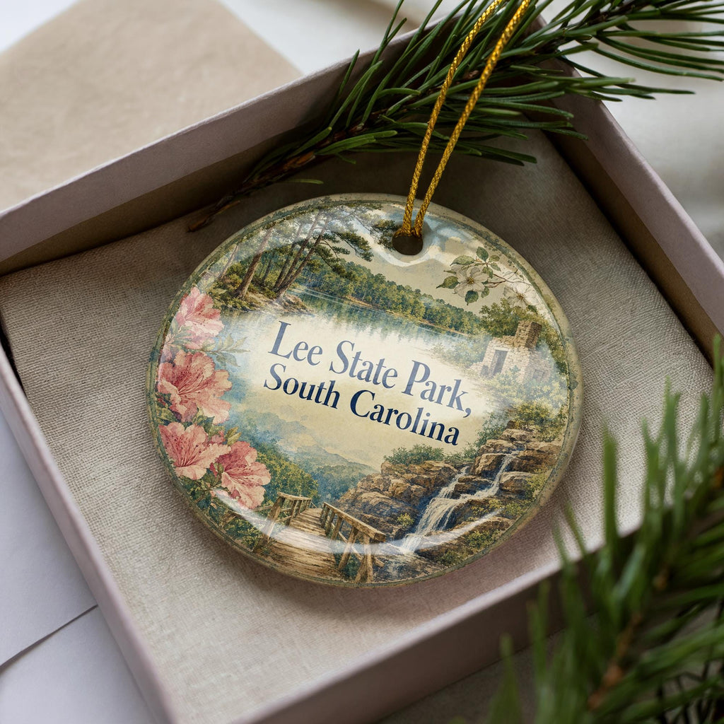 Lee State Park South Carolina Watercolor Ceramic Ornament, Scenic State Park Souvenir, Nature Travel Keepsake Gift — photo 2