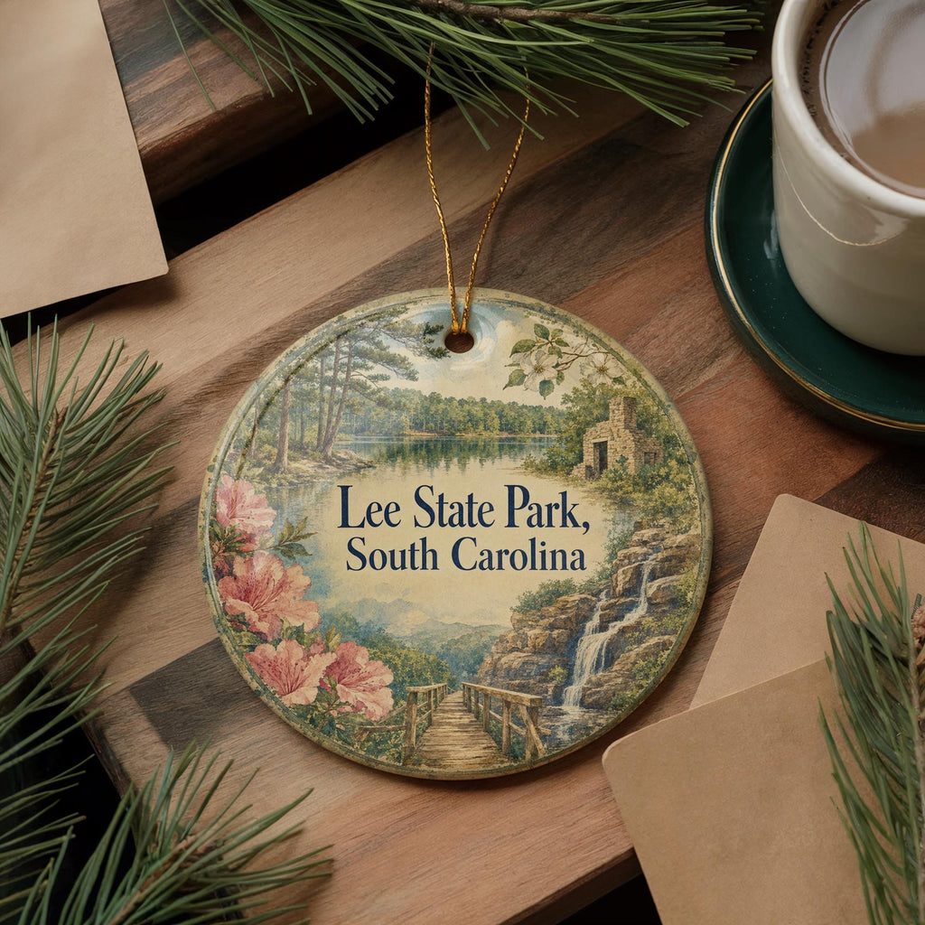 Lee State Park South Carolina Watercolor Ceramic Ornament, Scenic State Park Souvenir, Nature Travel Keepsake Gift — photo 5