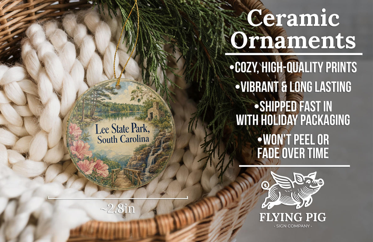 Lee State Park South Carolina Watercolor Ceramic Ornament, Scenic State Park Souvenir, Nature Travel Keepsake Gift — photo 9