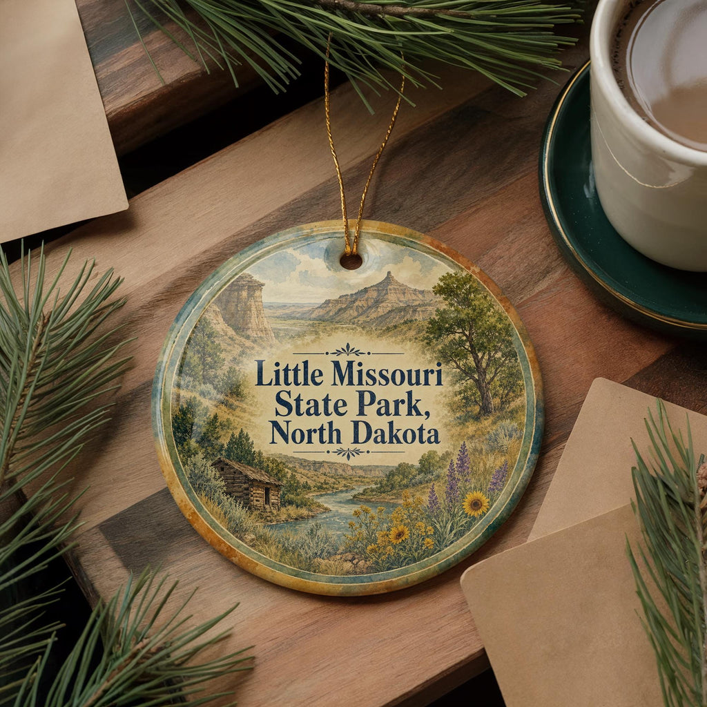 Watercolor Little Missouri State Park North Dakota Ceramic Ornament, North Dakota State Park Souvenir, Travel Keepsake Gift — photo 5