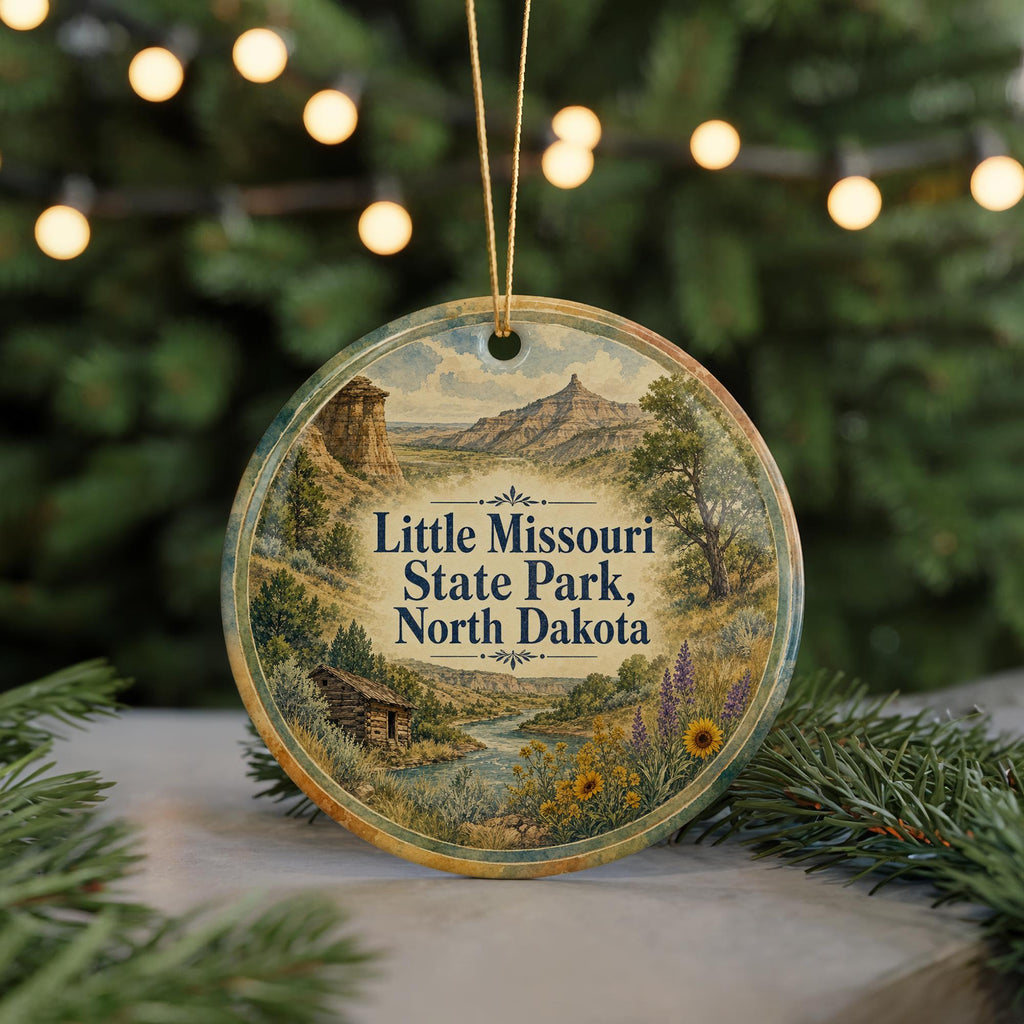 Watercolor Little Missouri State Park North Dakota Ceramic Ornament, North Dakota State Park Souvenir, Travel Keepsake Gift — photo 7