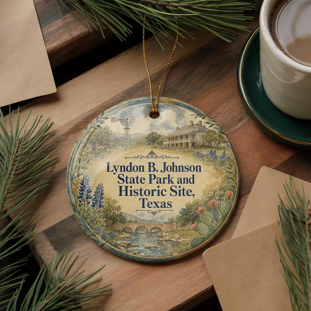 Watercolor Lyndon B. Johnson State Park and Historic Site Texas Ceramic Ornament, LBJ Ranch Texas Souvenir Gift — photo 5