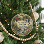McConnells Mill State Park Pennsylvania Watercolor Ceramic Ornament, Slippery Rock Creek Covered Bridge Souvenir Gift — photo 6