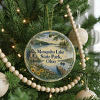Mosquito Lake State Park Ohio Watercolor Ceramic Ornament, Park Landscape Souvenir, Ohio State Park Keepsake Gift — photo 6